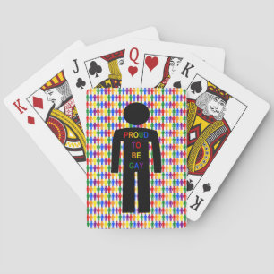 LGBTQ Gay Man Silhouette and Rainbow Men Poker Cards