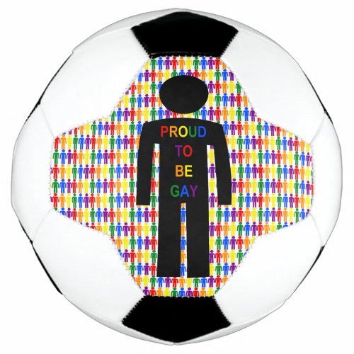 LGBTQ Gay Man Silhouette and Rainbow Men Soccer Ball