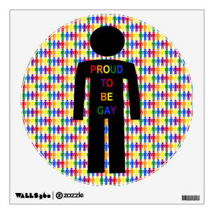 LGBTQ Gay Man Silhouette and Rainbow Men Wall Decal
