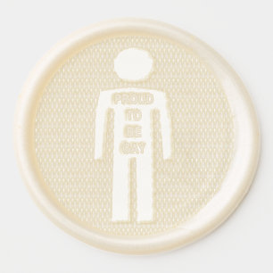 LGBTQ Gay Man Silhouette and Rainbow Men Wax Seal Sticker