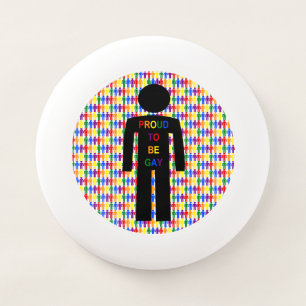 LGBTQ Gay Man Silhouette and Rainbow Men Wham-O Frisbee