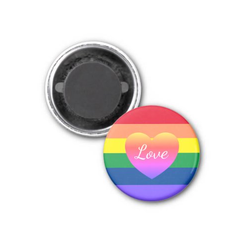 LGBTQ Gay Pride Colorful Rainbow Heart Love Magnet