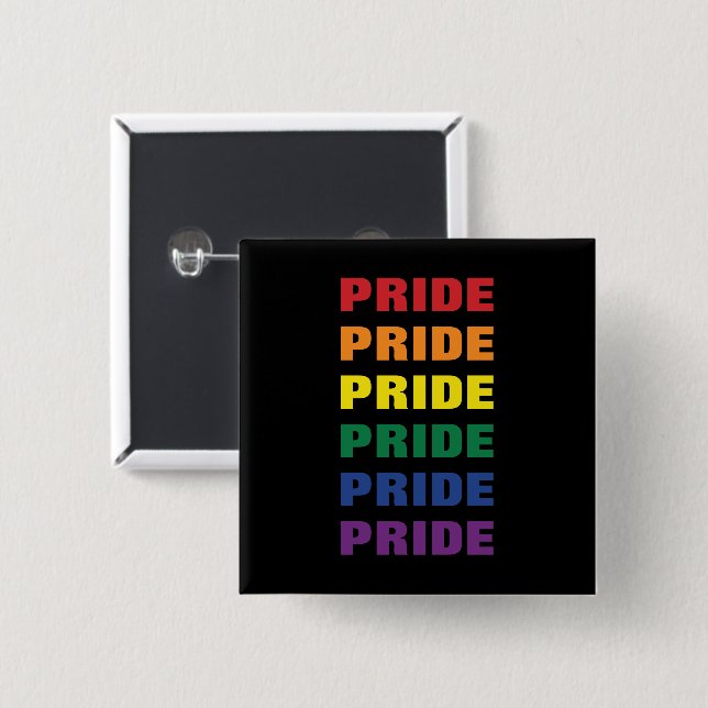 LGBTQ Gay Pride Customizable Repeated Text Button (Front & Back)
