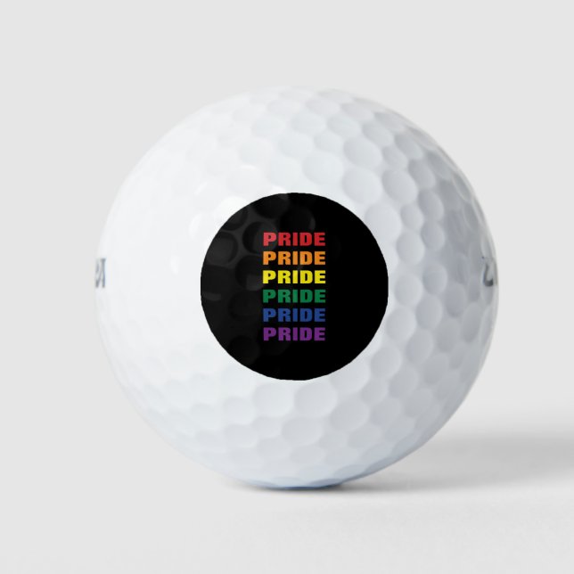 LGBTQ Gay Pride Customizable Repeated Text Golf Balls (Front)