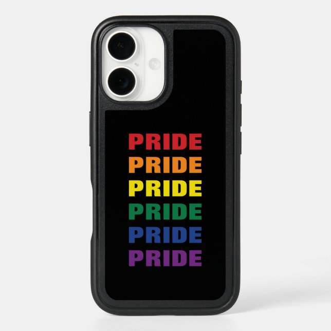 LGBTQ Gay Pride Customizable Repeated Text Otterbox iPhone Case (Back)