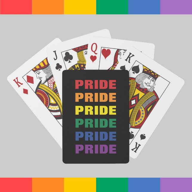  LGBTQ Gay Pride Customizable Repeated Text Poker Cards (Creator Uploaded)