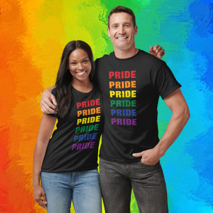 LGBTQ Gay Pride Customizable Repeated Text T-Shirt