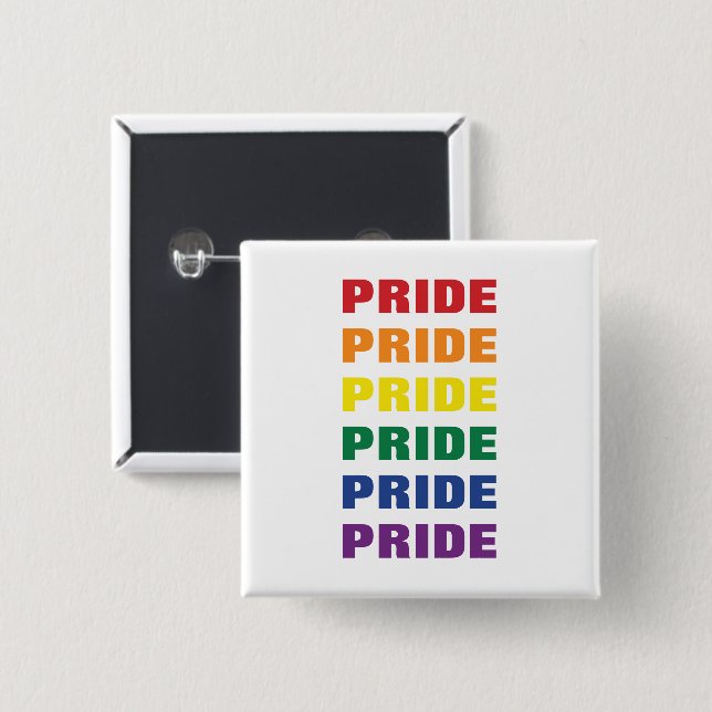 LGBTQ Gay Pride Customizable Repeating Text Button (Front & Back)