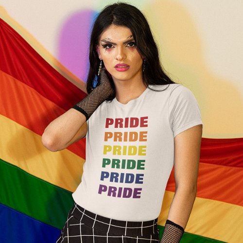 LGBTQ Gay Pride Customizable Repeating Text T_Shirt