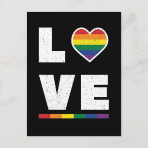 LGBTQ Gay Pride Flag Distressed Grunge Love Postcard