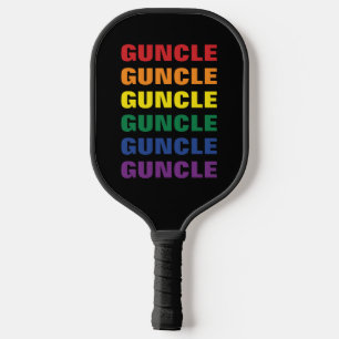 LGBTQ Gay Pride Fun And Funny Gay Uncle Guncle Pickleball Paddle