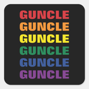 LGBTQ Gay Pride Fun And Funny Gay Uncle Guncle Square Sticker