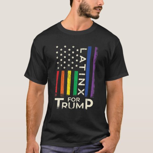 LGBTQ Gay Pride LatinX for Trump 2020 Elections US T_Shirt