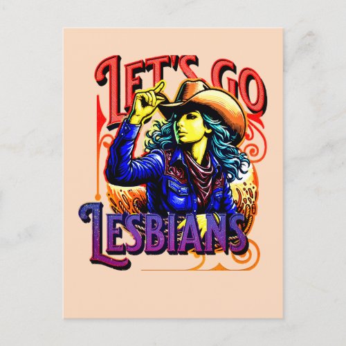 LGBTQ Gay Pride Lets Go Lesbians Postcard