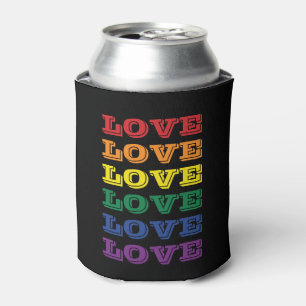 LGBTQ Gay Pride Love Customizable Repeated Text Can Cooler
