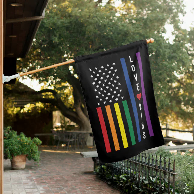 LGBTQ Gay Pride Love Wins USA American Flag | Zazzle