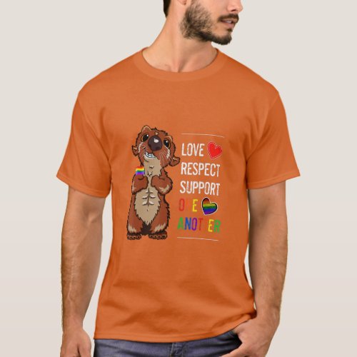 LGBTQ Gay Pride Month Love Respect Support One Ano T_Shirt
