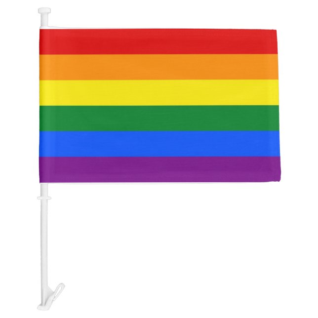 LGBTQ Gay Pride Parade Flag for hand or car (Front)