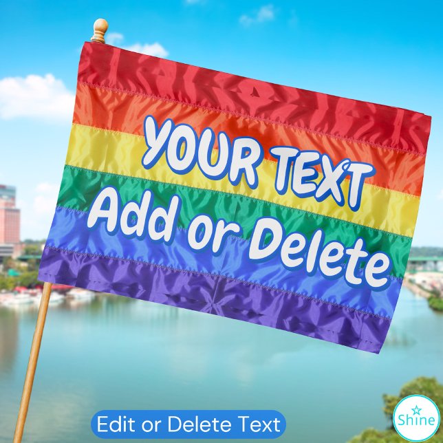 LGBTQ Gay Pride Personalized Custom Text Rainbow House Flag (Creator Uploaded)