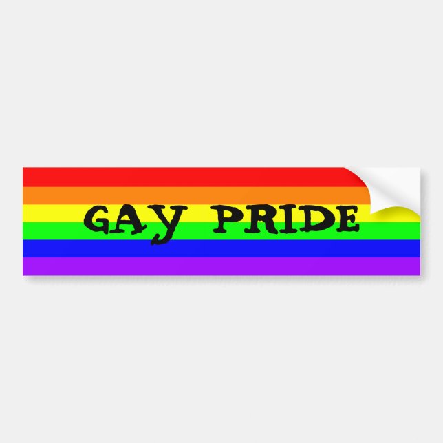 LGBTQ Gay Pride Rainbow Flag Bumper Sticker (Front)