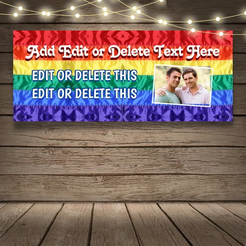 LGBTQ Gay Pride Rainbow Flag Stripes Lesbian Photo Banner