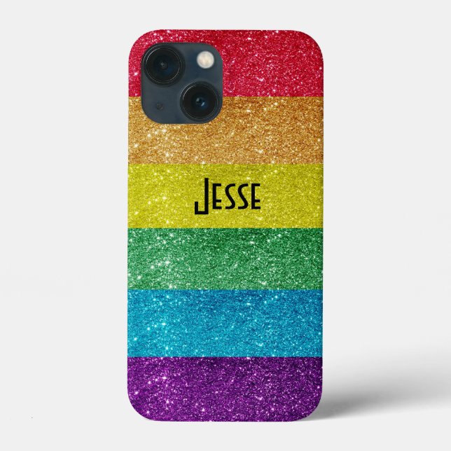 LGBTQ Gay Pride Rainbow Glitter Flag Case-Mate iPhone Case (Back)