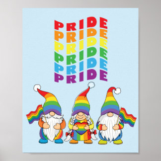 LGBTQ Gay Pride  Rainbow Gnomes Poster