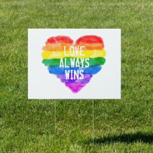 LGBTQ Gay Pride Rainbow Heart Sign