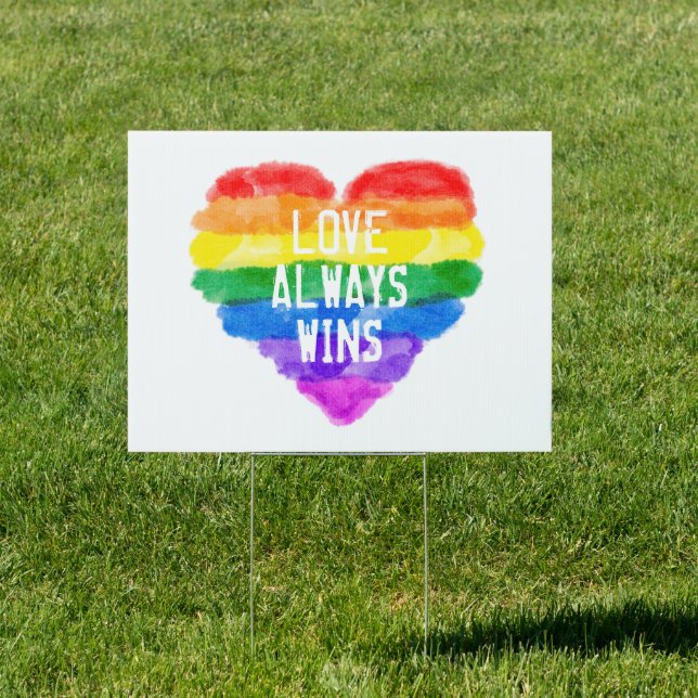 LGBTQ Gay Pride Rainbow Heart Sign (Insitu)