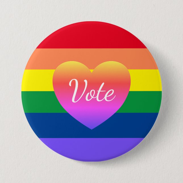 LGBTQ Gay Pride Vote 2024 Election Political  Button (Front)