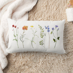 LGBTQ Gay Pride Wildflower Lumbar Pillow
