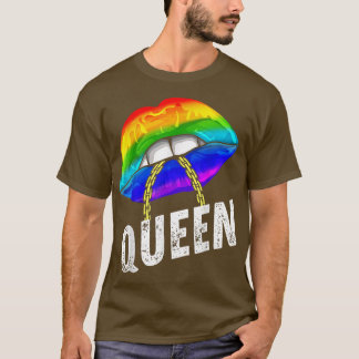 Lgbtq Gay Queen Lips Chain Gay Rights Proud Pride  T-Shirt