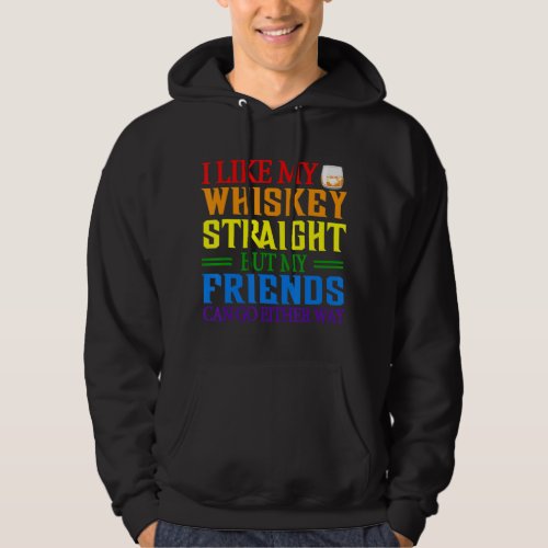 Lgbtq Gay Queer Lesbian Pride Whiskey Straight Jok Hoodie