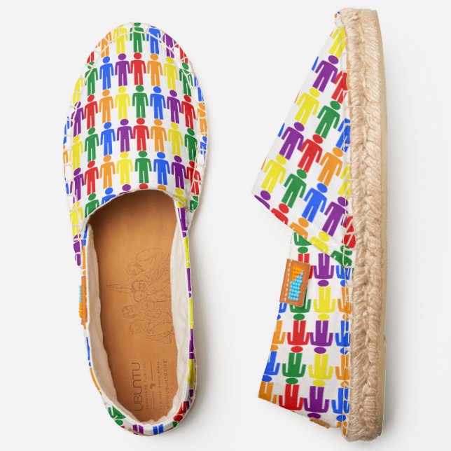 LGBTQ Gay Rainbow Men Patterned Espadrilles (Side)