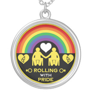 LGBTQ Gay Wheelchair Disability Pride Silver Plated Necklace