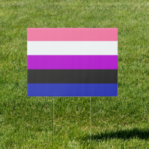 LGBTQ Genderfluid Pride Yard Sign