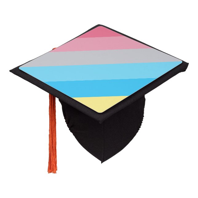 LGBTQ Genderflux Pride Flag Graduation Cap Topper (Angled)