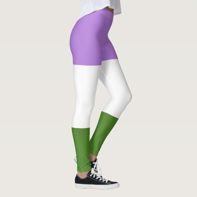 LGBTQ Genderqueer Pride Flag Leggings (Right)