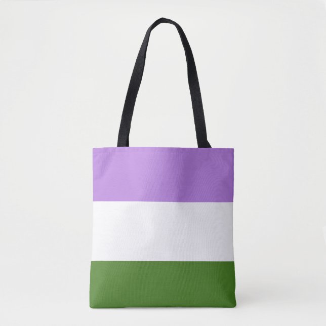 LGBTQ Genderqueer Pride Flag Tote Bag (Front)