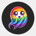 Lgbtq Ghost Rainbow Gay Pride Funny  Classic Round Sticker