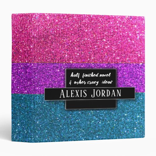 LGBTQ Glitter Sparkles Recipe Book Photo Album 3 Ring Binder