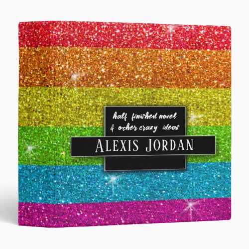 LGBTQ Glitter Sparkles Recipe Book Photo Album 3 Ring Binder