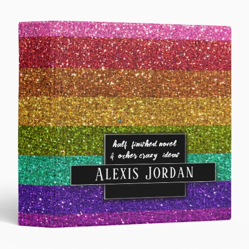 LGBTQ Glitter Sparkles Recipe Book Photo Album 3 Ring Binder