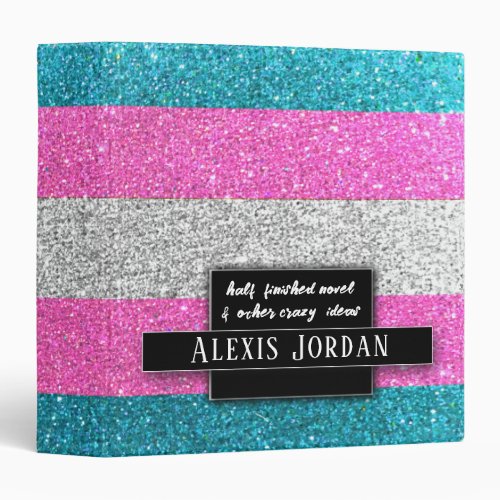 LGBTQ Glitter Sparkles Recipe Book Photo Album 3 Ring Binder