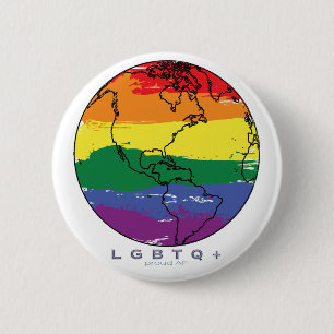 LGBTQ+ Global Proud AF Button