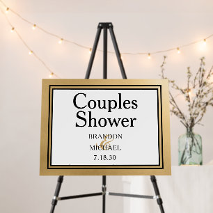 LGBTQ Gold Modern Couples Shower Foam Board