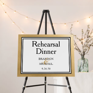 LGBTQ Gold Modern Rehearsal Dinner Foam Board