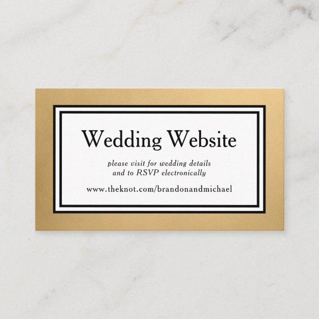 LGBTQ Gold Modern Wedding Website Enclosure  (Front)