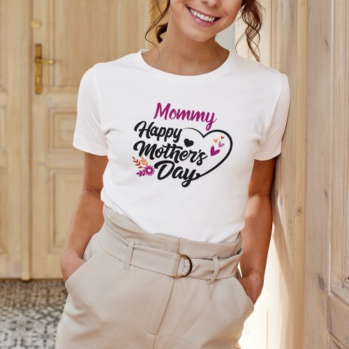LGBTQ Happy Mothers Day Lesbian Flag Hearts T_Shirt
