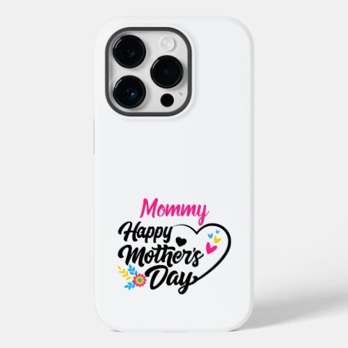 LGBTQ Happy Mothers Day Pansexual Flag Hearts Case_Mate iPhone 14 Pro Case